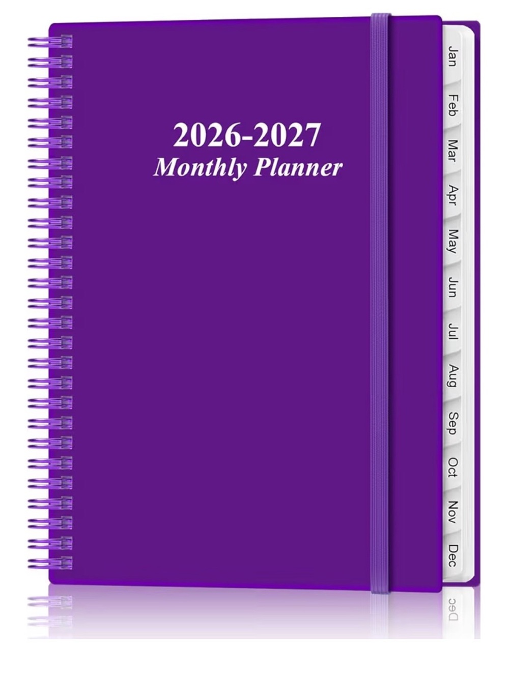 2026-2027 Monthly Planner - Purple Spiral Notebook A4